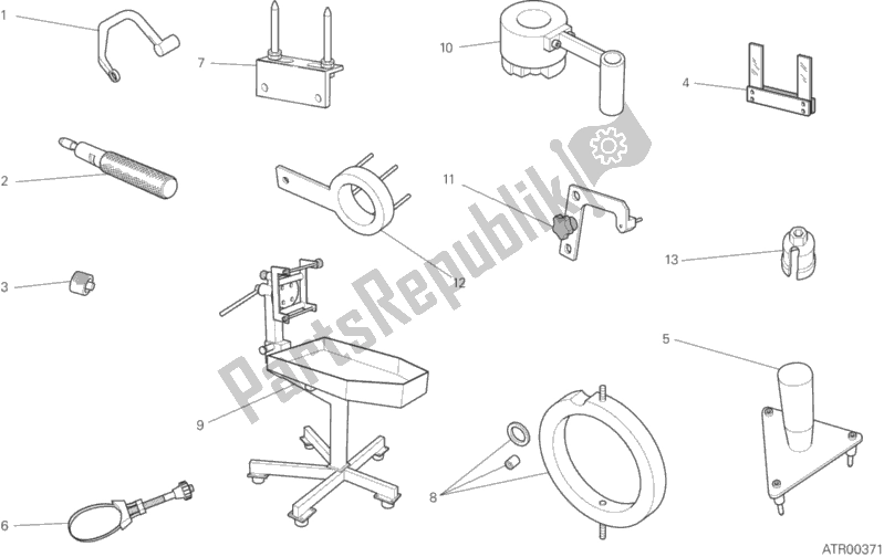 All parts for the 001 - Workshop Service Tools, Engine of the Ducati Diavel Xdiavel Thailand 1260 2019